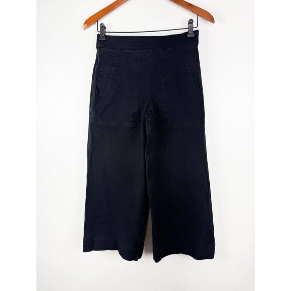 Spanx On The Go Cropped Wide Leg Pants Women’s S Black High Rise Stretch Capri - Picture 1 of 4